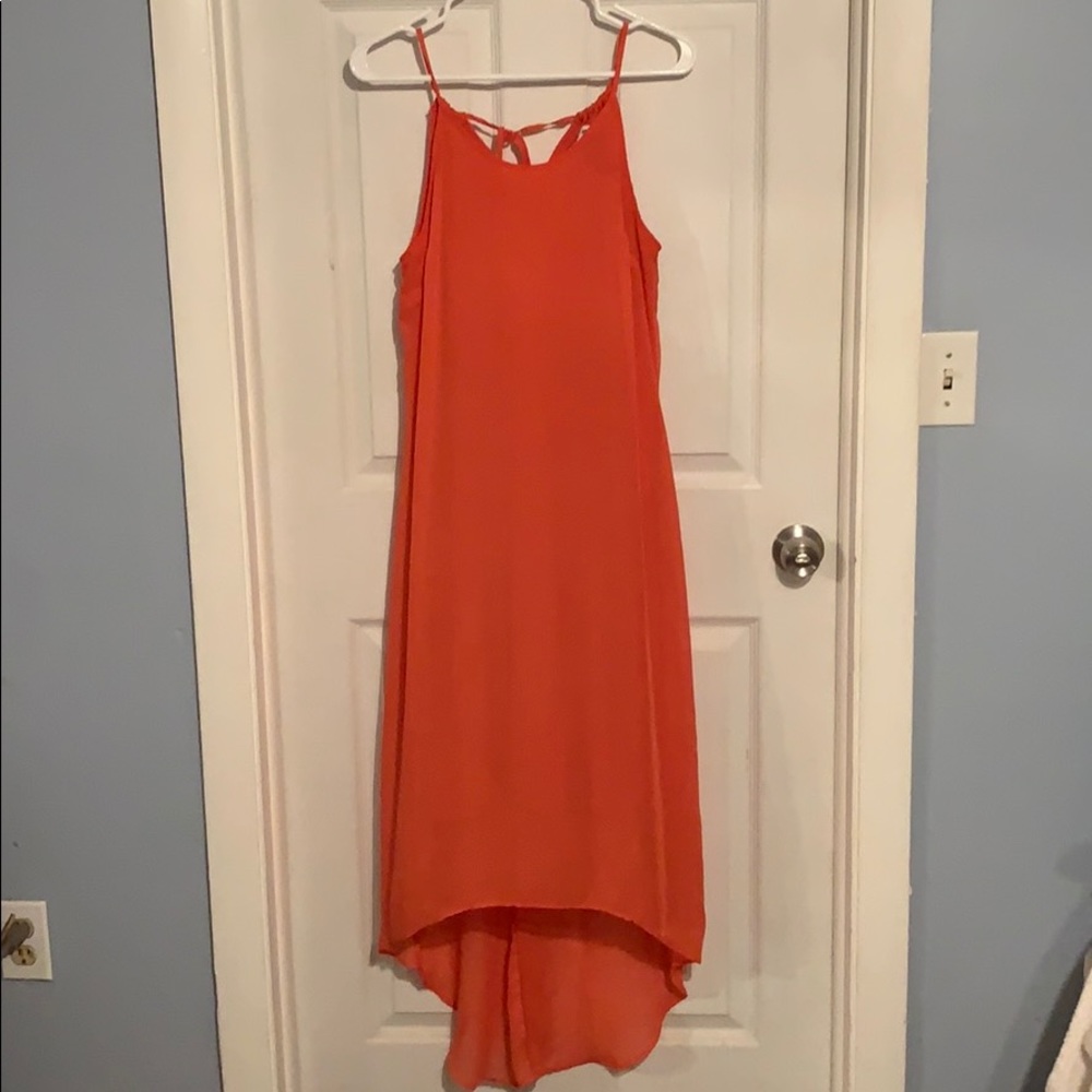 Pink high low maxi dress